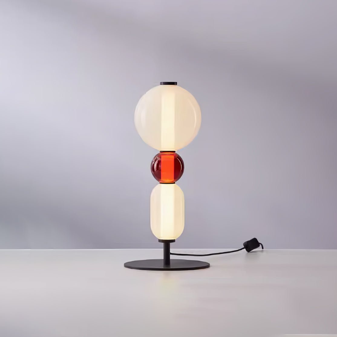 Modern Colorful Candied Glass Pebbles LED Table Lamp for Artful Interior Lighting
