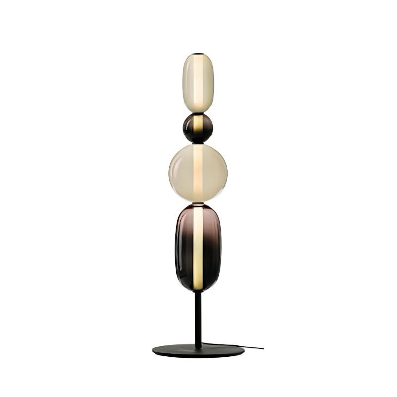 Modern Colorful Candied Glass Pebbles LED Table Lamp for Artful Interior Lighting