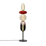 Modern Hand Blown Crystal Pebbles Floor Lamp Integrated LED Artistic Glass Lighting
