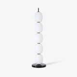Modern Hand Blown Glass Globe Floor Lamp with Premium Black Marble Base