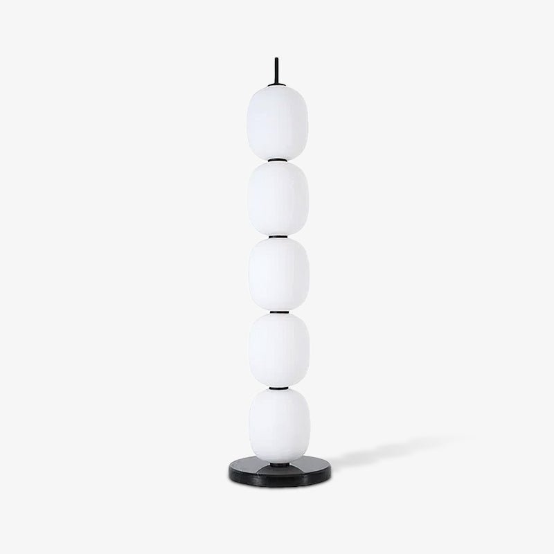 Modern Hand Blown Glass Globe Floor Lamp with Premium Black Marble Base