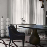 Modern Hand Blown Glass Globe Floor Lamp with Premium Black Marble Base