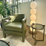 Modern Hand Blown Glass Globe Floor Lamp with Premium Black Marble Base