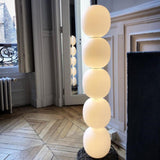 Modern Hand Blown Glass Globe Floor Lamp with Premium Black Marble Base