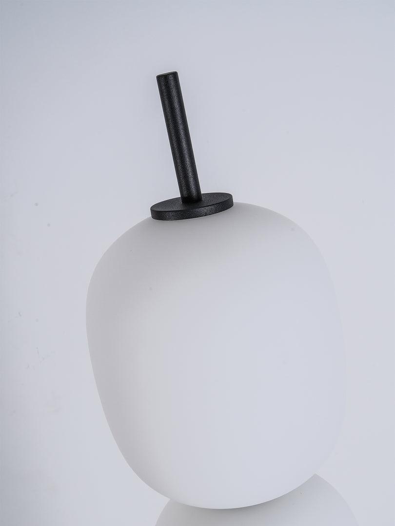 Modern Hand Blown Glass Globe Floor Lamp with Premium Black Marble Base