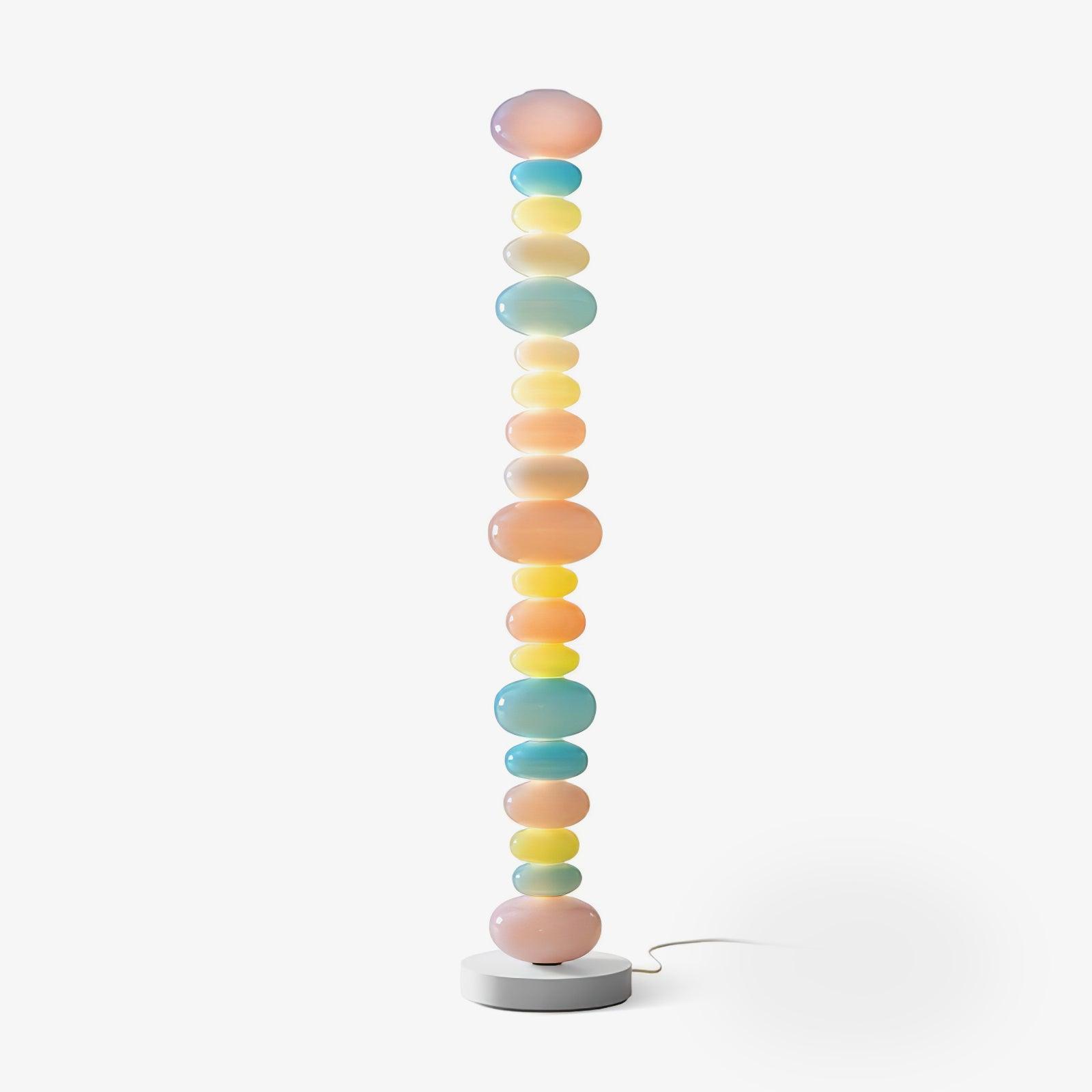 Modern Candy Glass Sphere Floor Lamp with Elegant Marble Base for Ambient Lighting