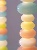 Modern Candy Glass Sphere Floor Lamp with Elegant Marble Base for Ambient Lighting