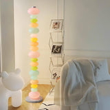 Modern Candy Glass Sphere Floor Lamp with Elegant Marble Base for Ambient Lighting