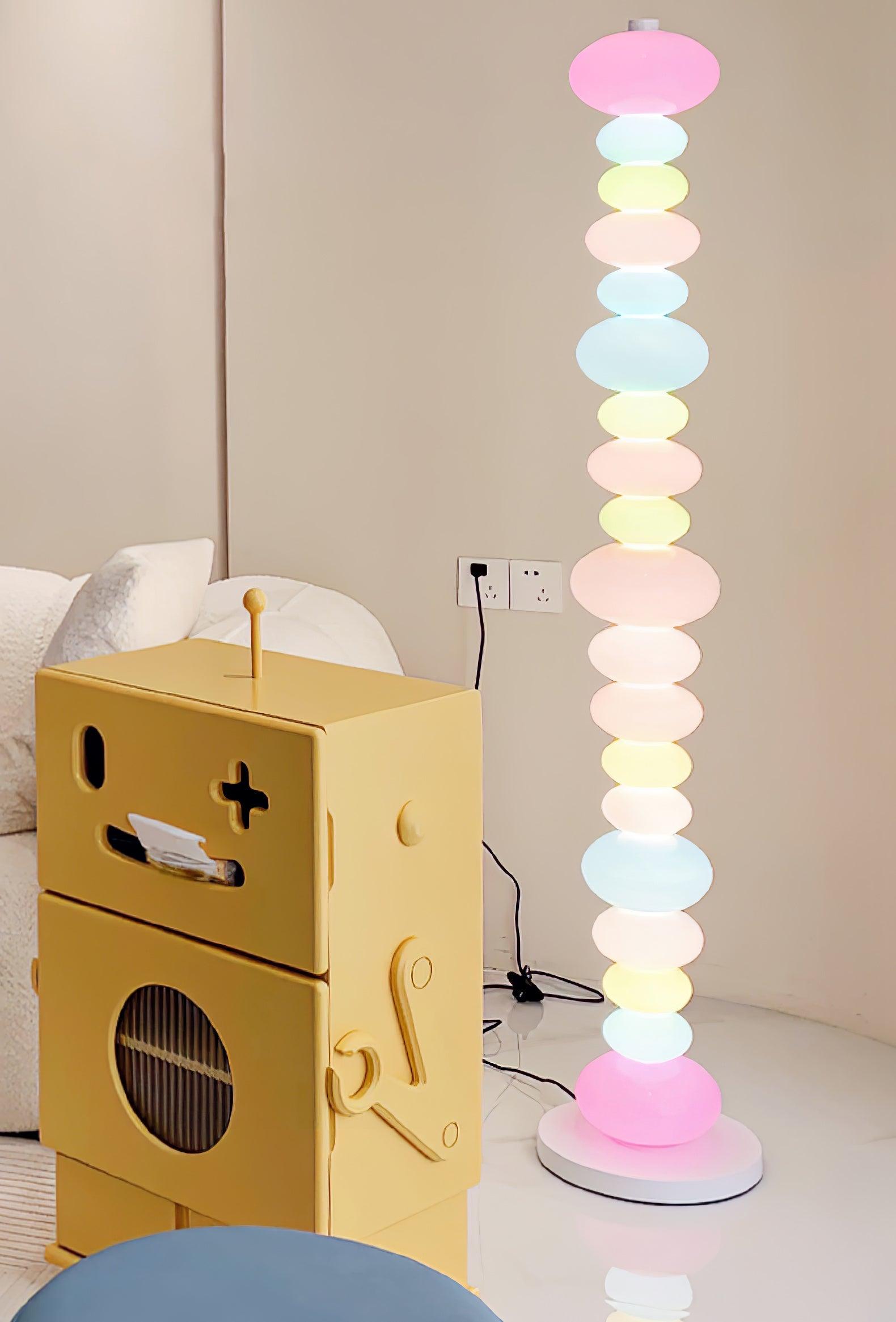 Modern Candy Glass Sphere Floor Lamp with Elegant Marble Base for Ambient Lighting
