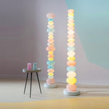 Modern Candy Glass Sphere Floor Lamp with Elegant Marble Base for Ambient Lighting