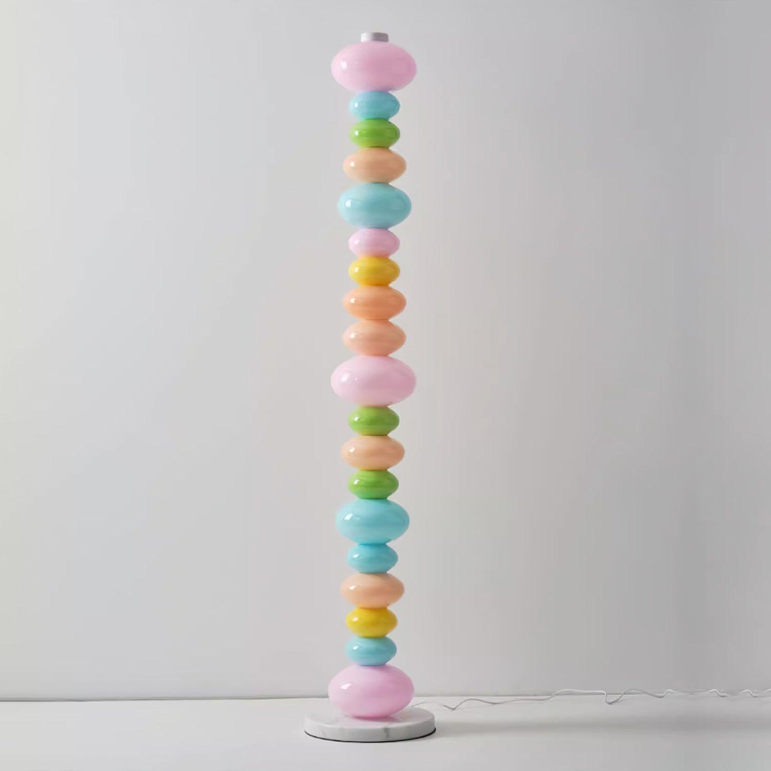 Modern Candy Glass Sphere Floor Lamp with Elegant Marble Base for Ambient Lighting