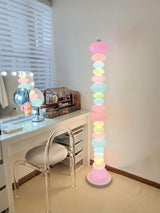 Modern Candy Glass Sphere Floor Lamp with Elegant Marble Base for Ambient Lighting