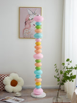 Modern Candy Glass Sphere Floor Lamp with Elegant Marble Base for Ambient Lighting