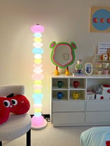 Modern Candy Glass Sphere Floor Lamp with Elegant Marble Base for Ambient Lighting