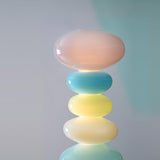 Modern Candy Glass Sphere Floor Lamp with Elegant Marble Base for Ambient Lighting