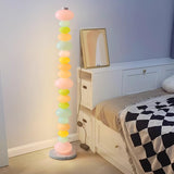 Modern Candy Glass Sphere Floor Lamp with Elegant Marble Base for Ambient Lighting