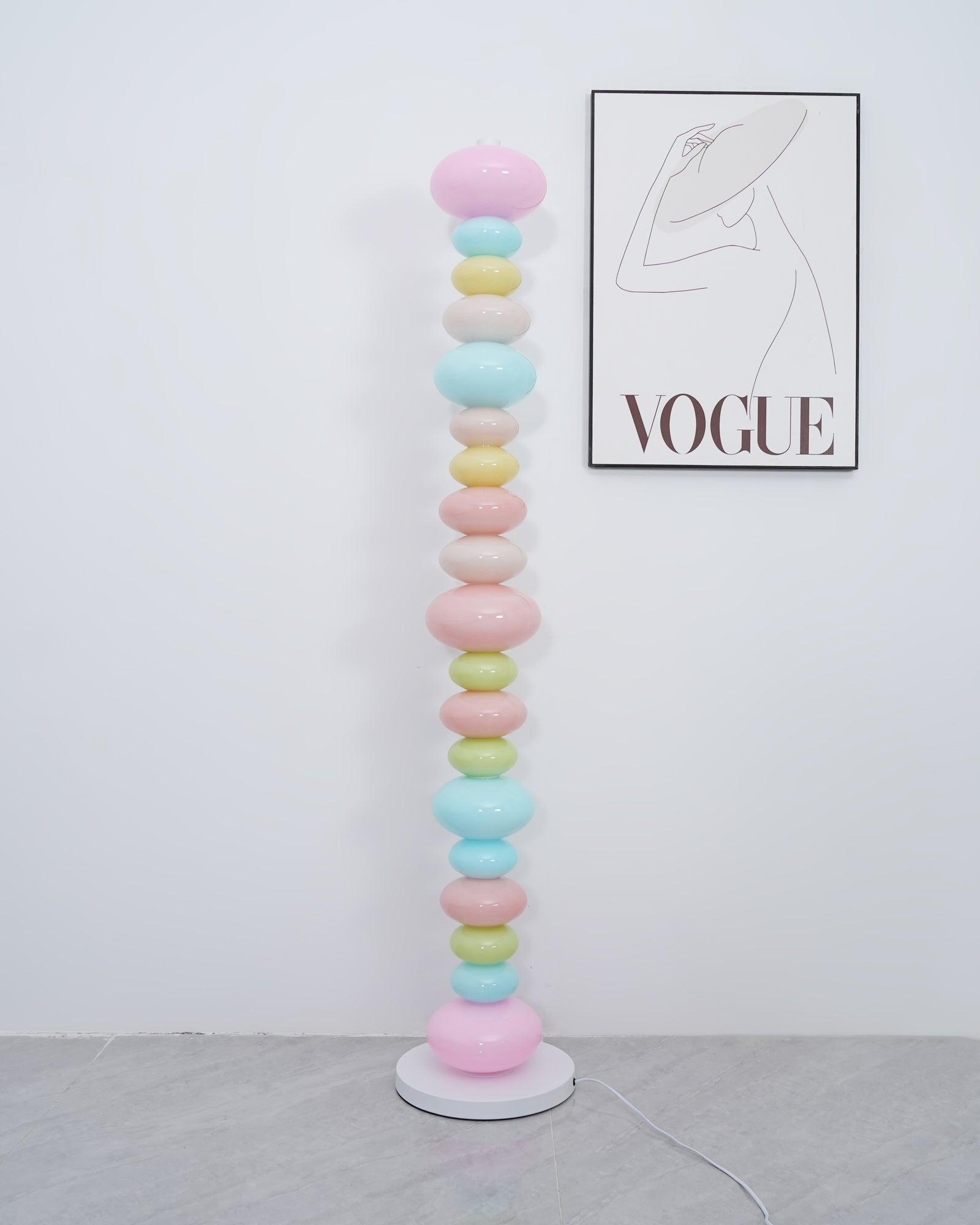 Modern Candy Glass Sphere Floor Lamp with Elegant Marble Base for Ambient Lighting