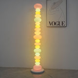 Modern Candy Glass Sphere Floor Lamp with Elegant Marble Base for Ambient Lighting
