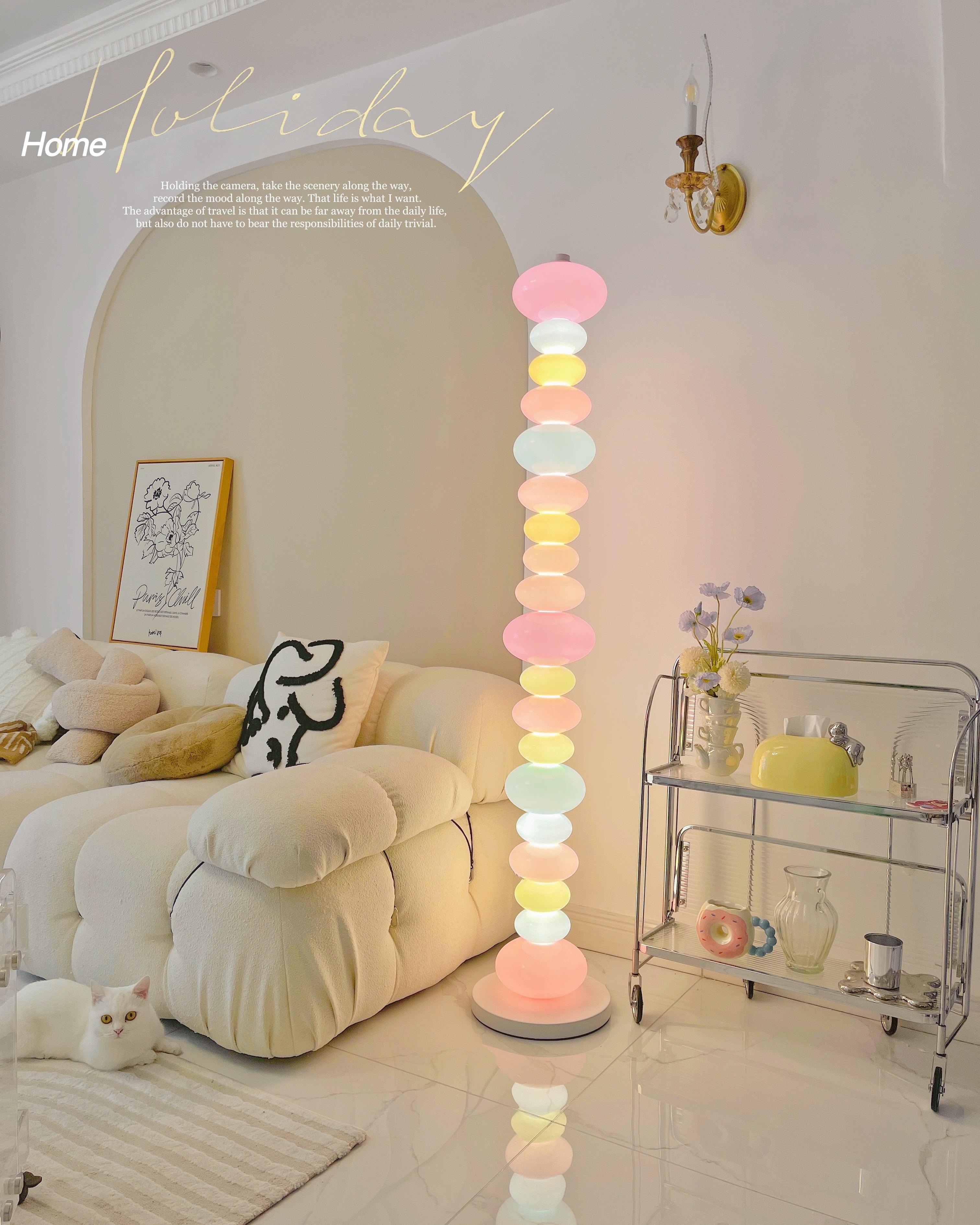 Modern Candy Glass Sphere Floor Lamp with Elegant Marble Base for Ambient Lighting