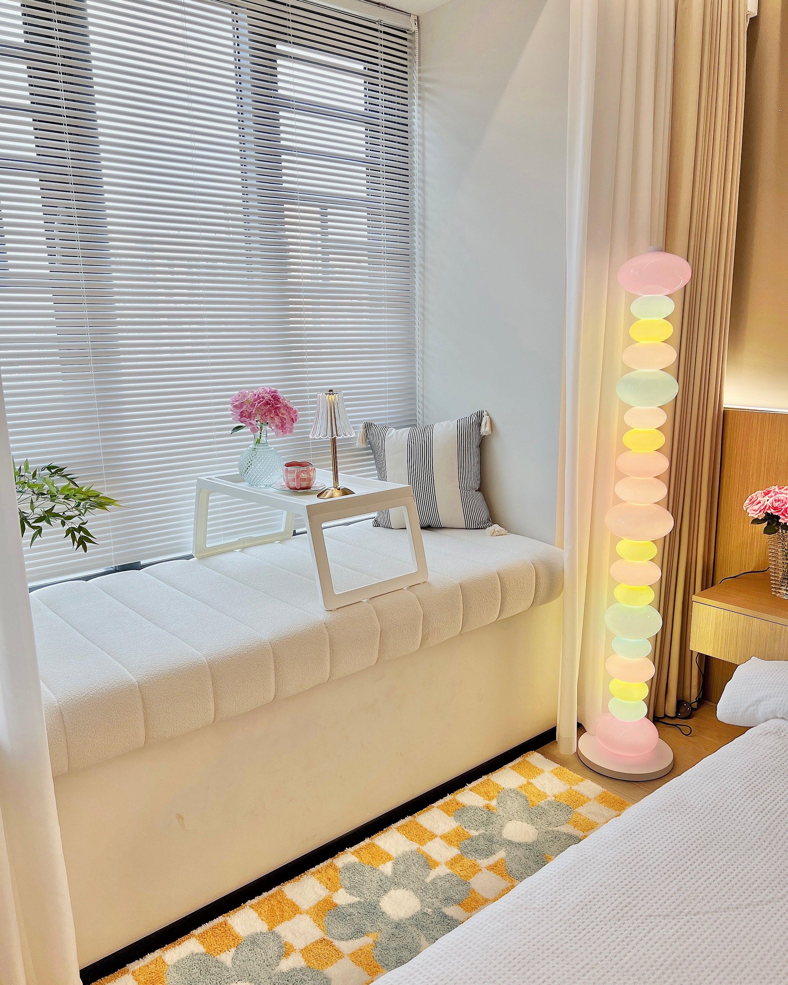 Modern Candy Glass Sphere Floor Lamp with Elegant Marble Base for Ambient Lighting