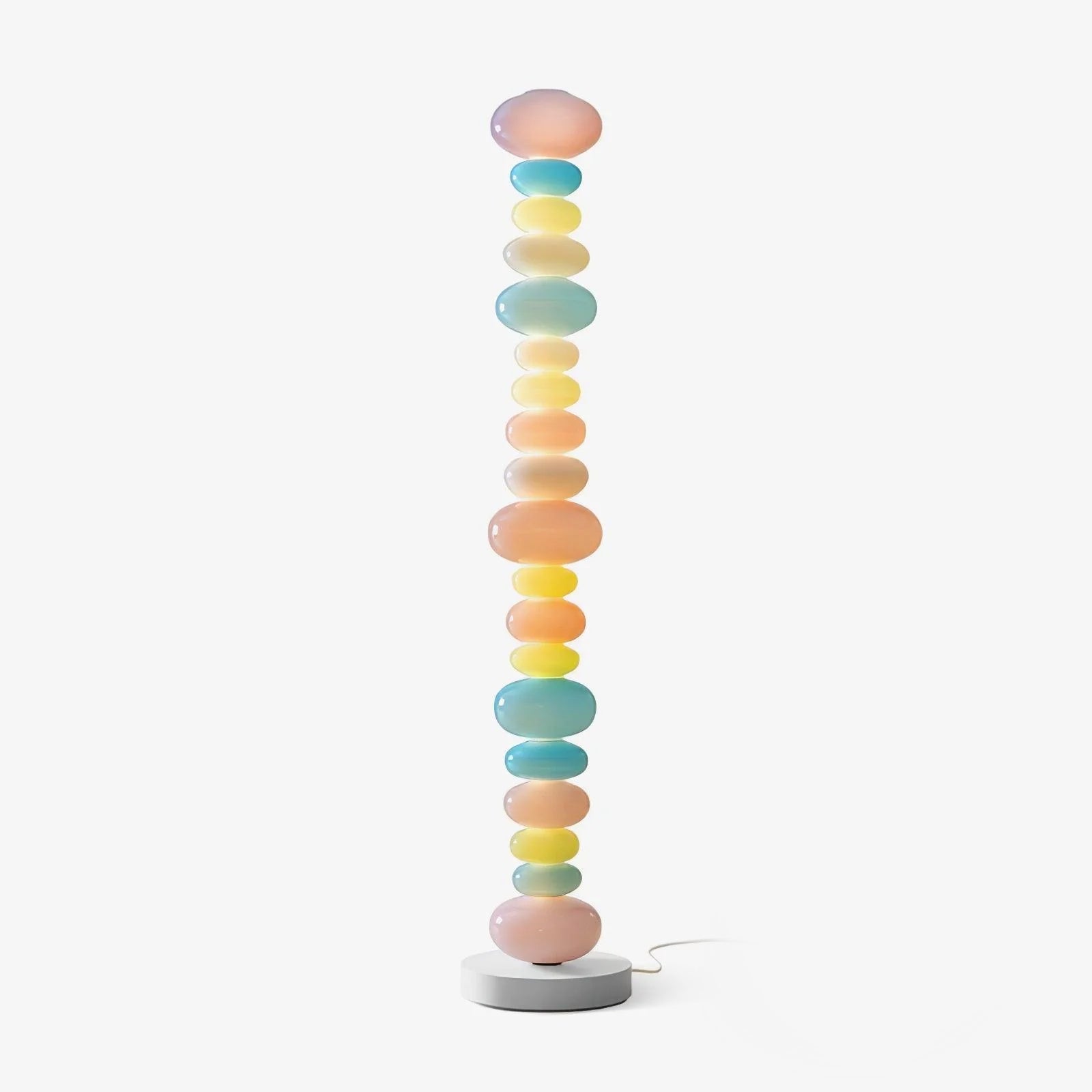 Modern Candy Glass Sphere Floor Lamp with Elegant Marble Base for Ambient Lighting