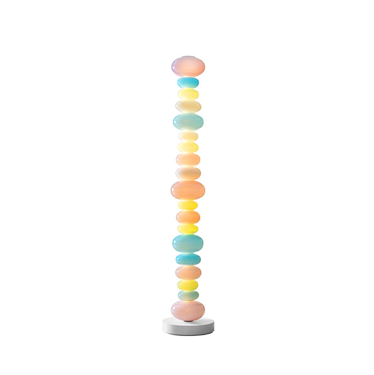 Modern Candy Glass Sphere Floor Lamp with Elegant Marble Base for Ambient Lighting