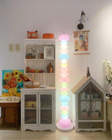 Modern Candy Glass Sphere Floor Lamp with Elegant Marble Base for Ambient Lighting