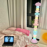 Modern Candy Glass Sphere Floor Lamp with Elegant Marble Base for Ambient Lighting
