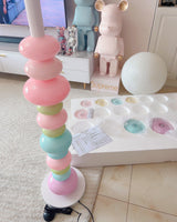 Modern Candy Glass Sphere Floor Lamp with Elegant Marble Base for Ambient Lighting