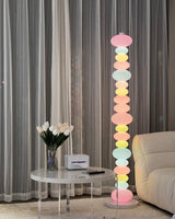 Modern Candy Glass Sphere Floor Lamp with Elegant Marble Base for Ambient Lighting