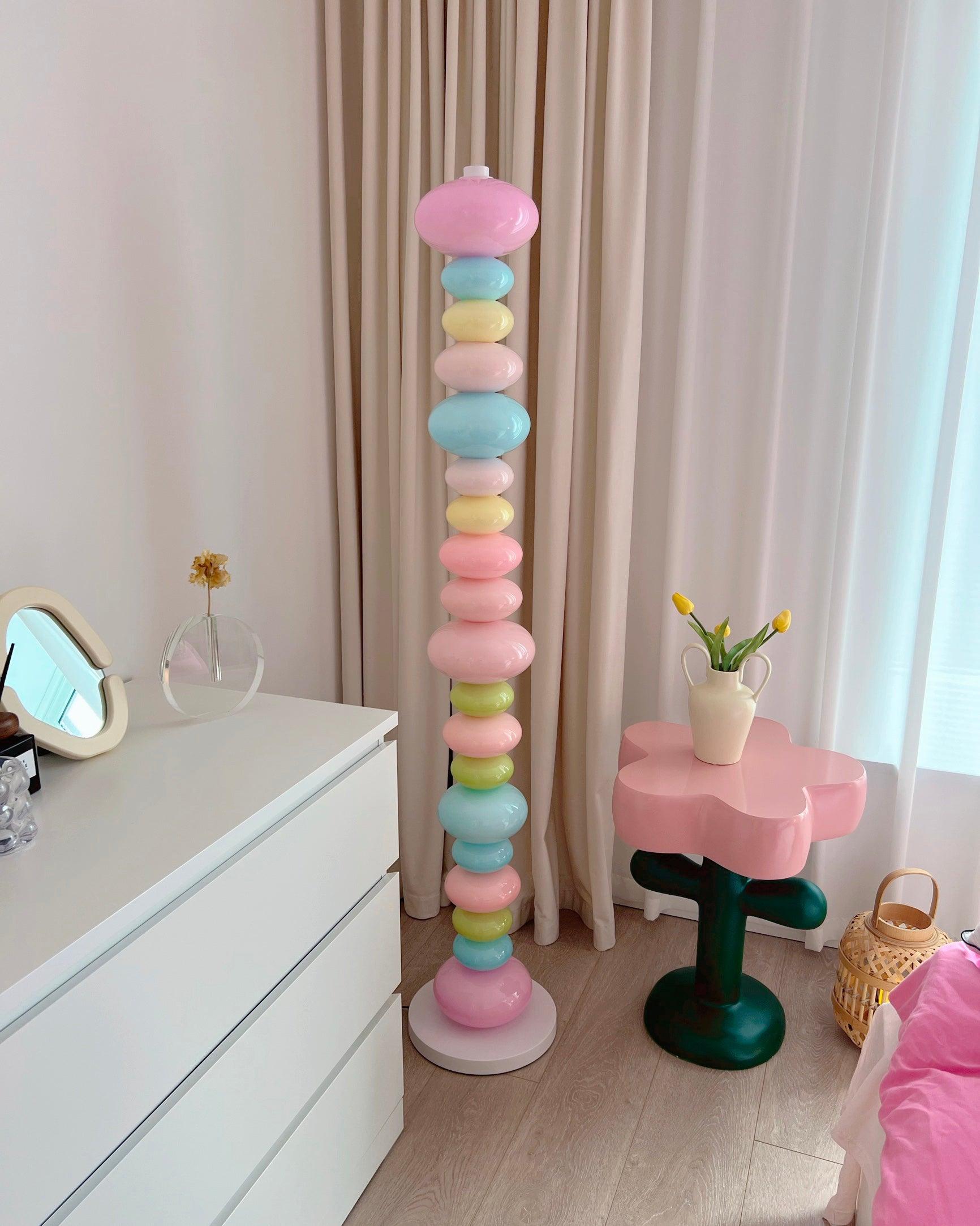Modern Candy Glass Sphere Floor Lamp with Elegant Marble Base for Ambient Lighting