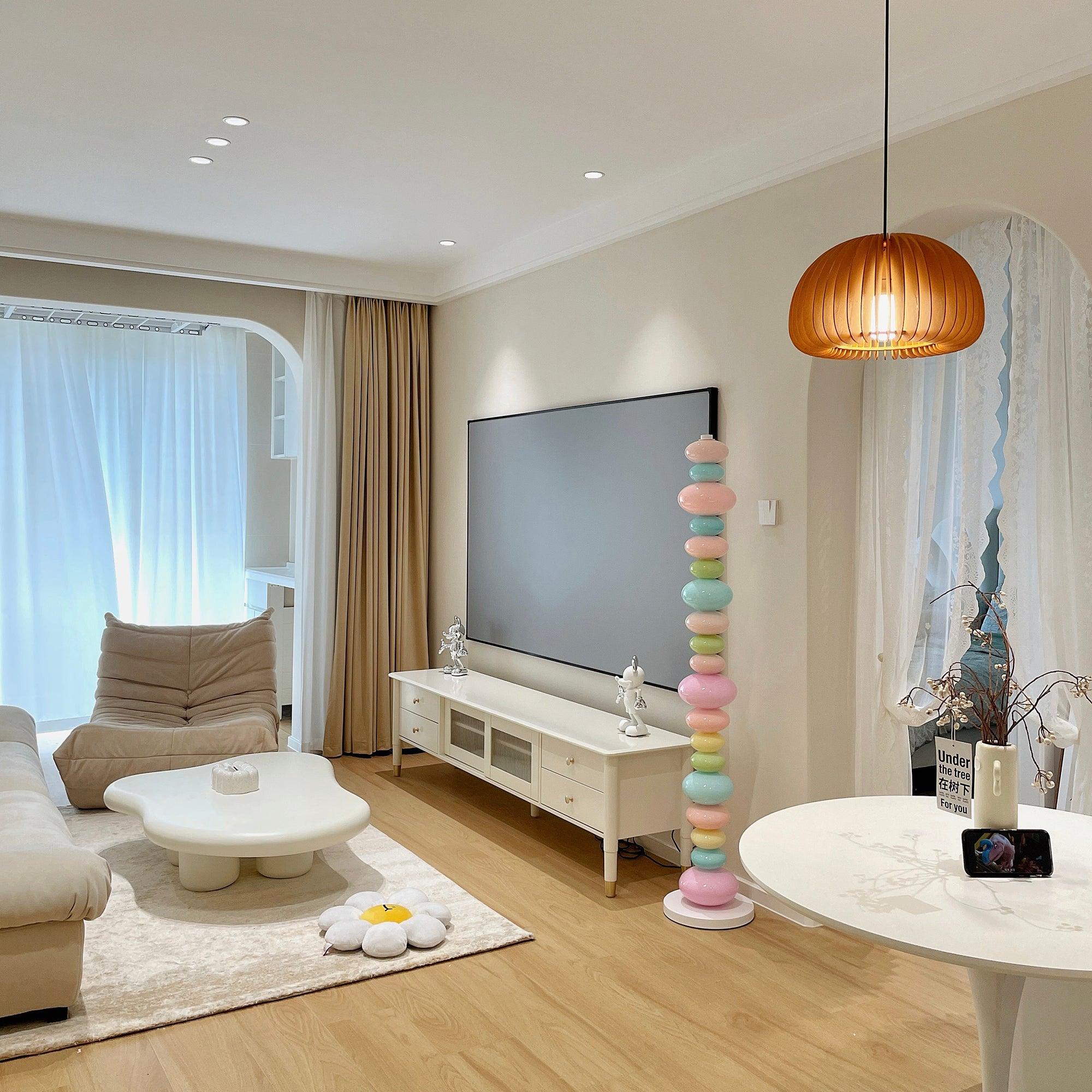 Modern Candy Glass Sphere Floor Lamp with Elegant Marble Base for Ambient Lighting