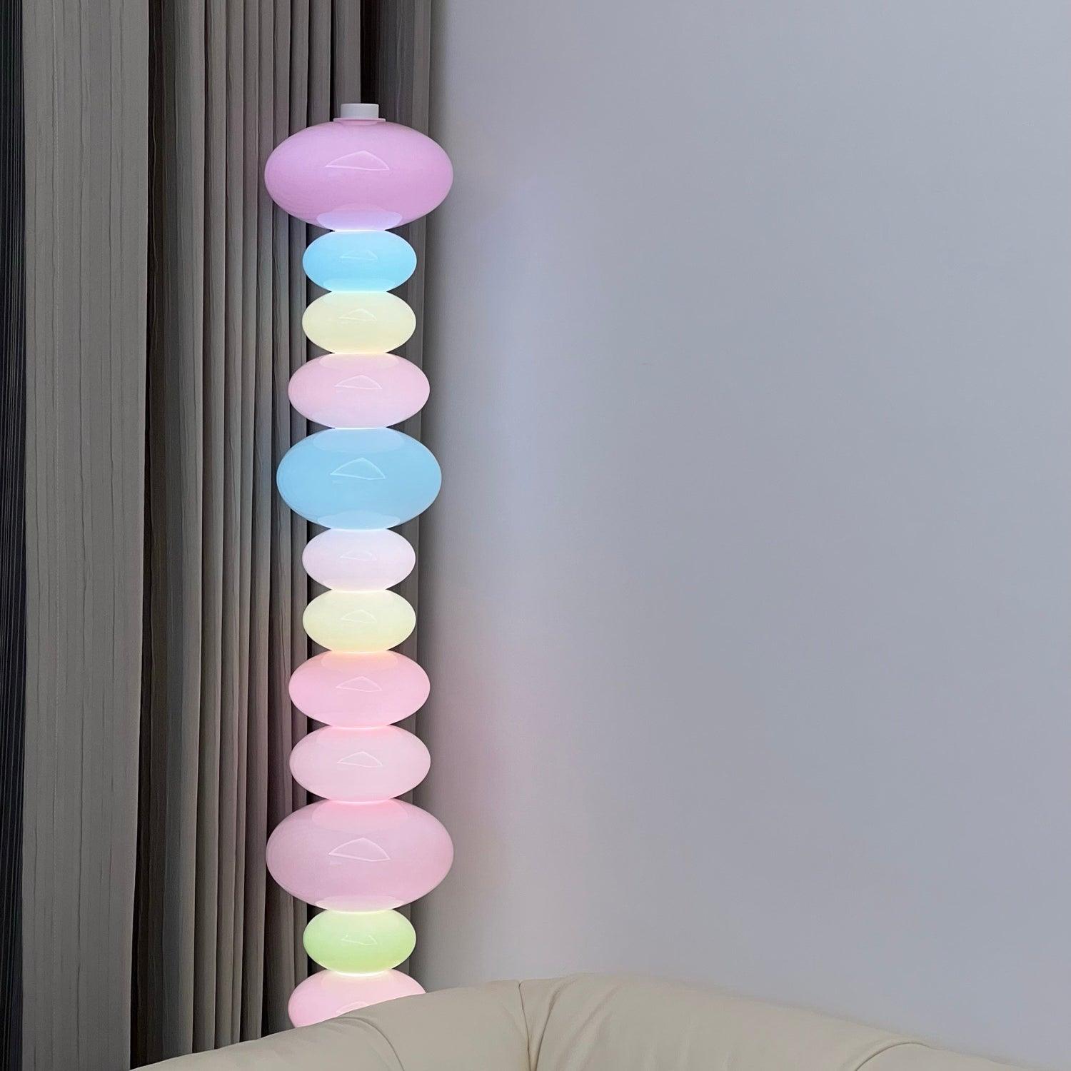 Modern Candy Glass Sphere Floor Lamp with Elegant Marble Base for Ambient Lighting