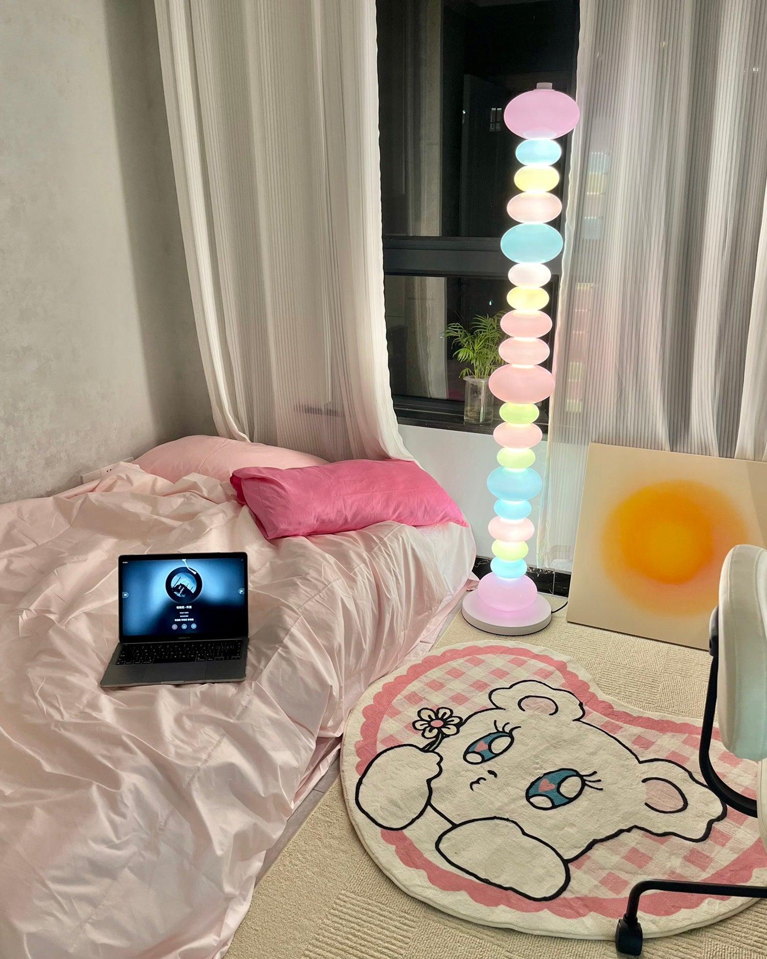 Modern Candy Glass Sphere Floor Lamp with Elegant Marble Base for Ambient Lighting