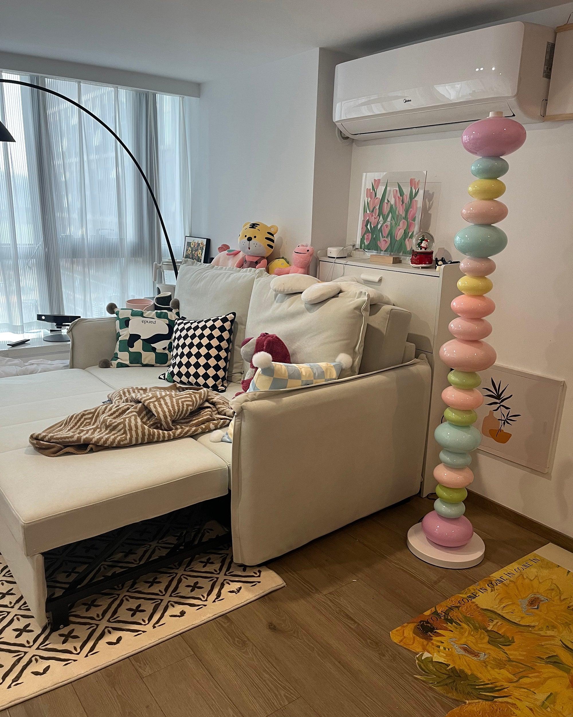 Modern Candy Glass Sphere Floor Lamp with Elegant Marble Base for Ambient Lighting