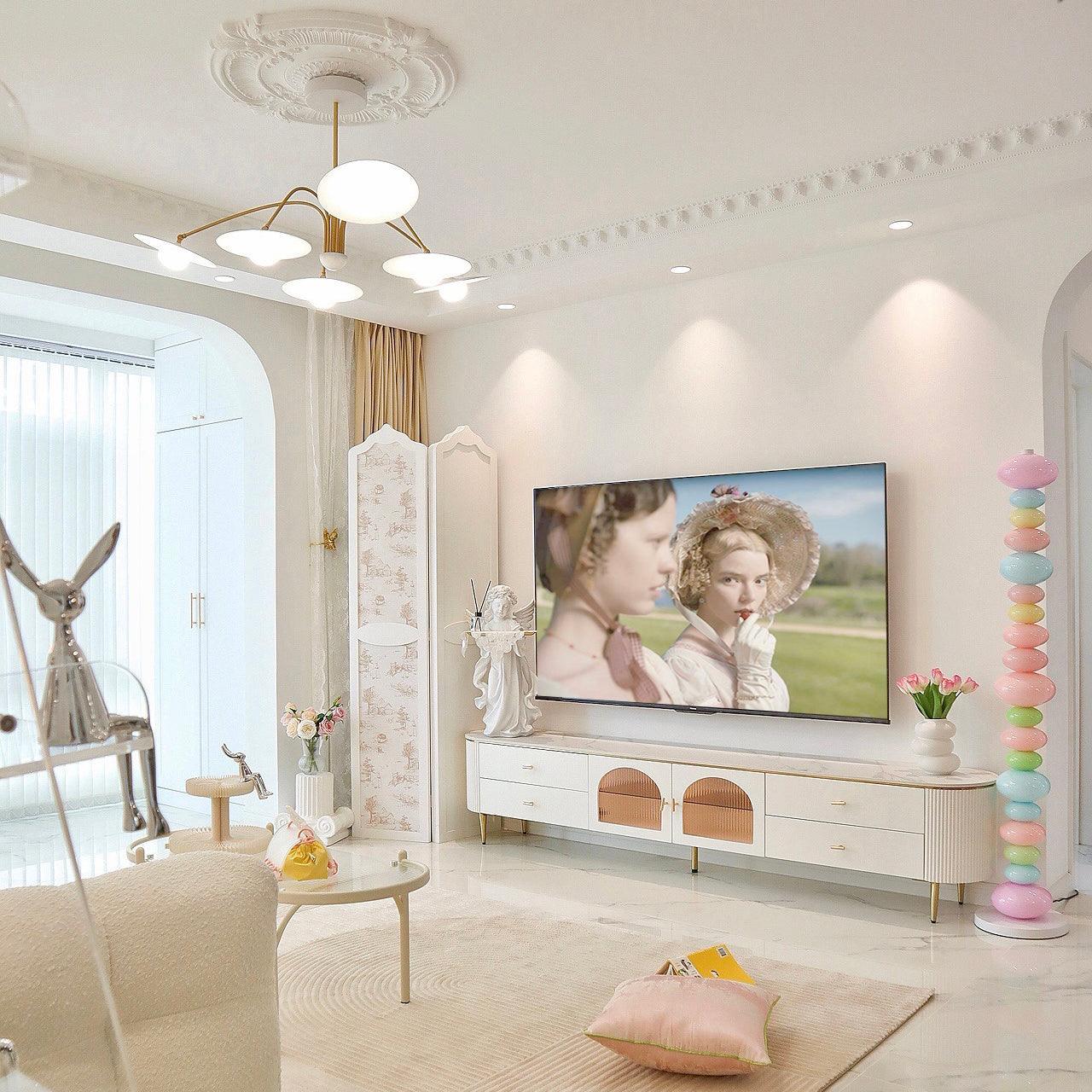 Modern Candy Glass Sphere Floor Lamp with Elegant Marble Base for Ambient Lighting