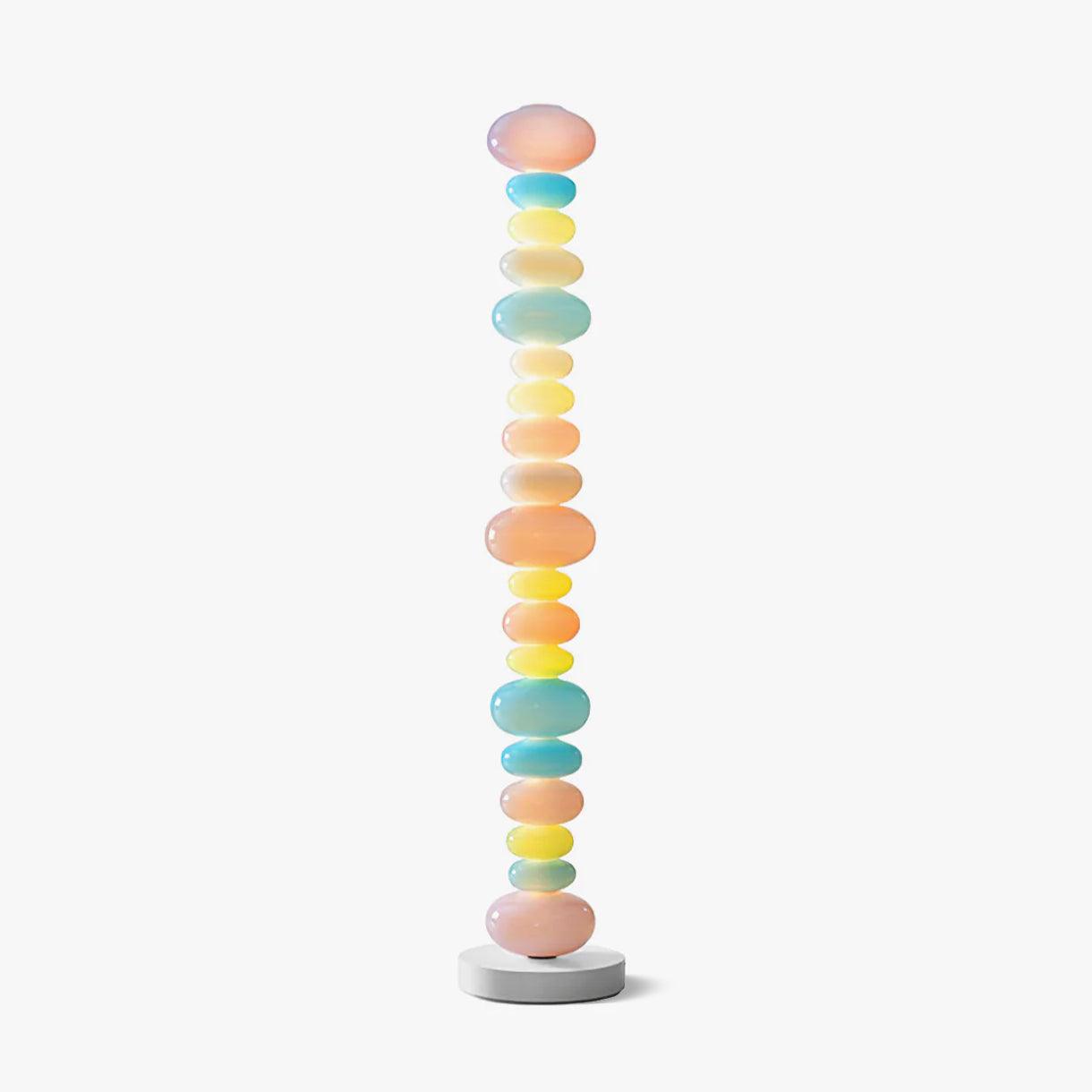 Modern Candy Glass Sphere Floor Lamp with Elegant Marble Base for Ambient Lighting