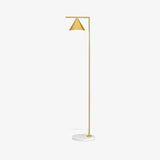 Minimalist Torchiere Floor Lamp with Rotating Cone Shade and Solid Marble Base
