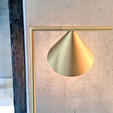 Minimalist Torchiere Floor Lamp with Rotating Cone Shade and Solid Marble Base