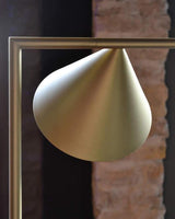 Minimalist Torchiere Floor Lamp with Rotating Cone Shade and Solid Marble Base