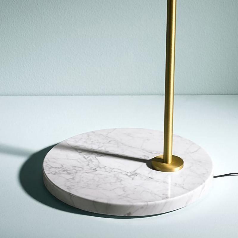 Minimalist Torchiere Floor Lamp with Rotating Cone Shade and Solid Marble Base