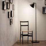 Minimalist Torchiere Floor Lamp with Rotating Cone Shade and Solid Marble Base