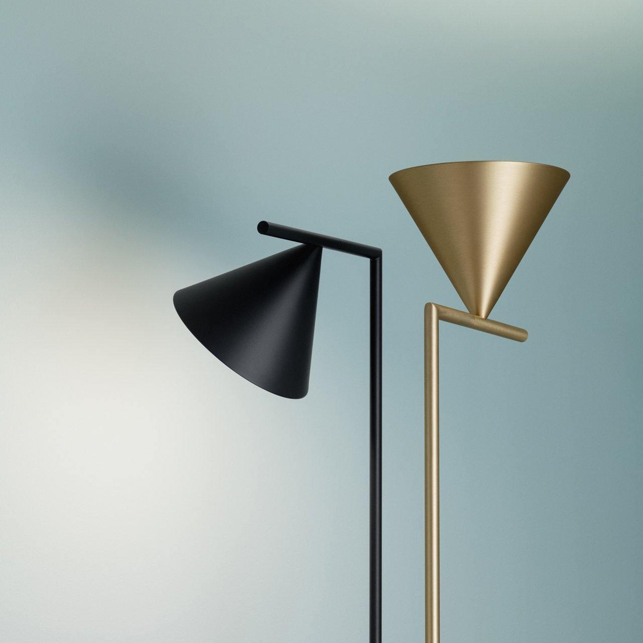 Minimalist Torchiere Floor Lamp with Rotating Cone Shade and Solid Marble Base