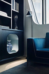 Minimalist Torchiere Floor Lamp with Rotating Cone Shade and Solid Marble Base