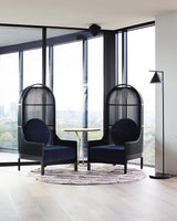 Minimalist Torchiere Floor Lamp with Rotating Cone Shade and Solid Marble Base