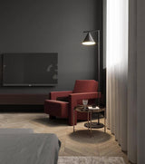 Minimalist Torchiere Floor Lamp with Rotating Cone Shade and Solid Marble Base