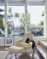 Minimalist Torchiere Floor Lamp with Rotating Cone Shade and Solid Marble Base