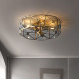 vintage-industrial-carved-brass-flush-mount-ceiling-lamp-with-glass-shade