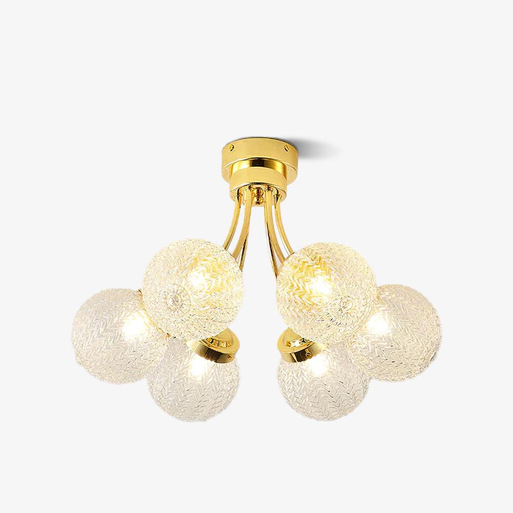 Elegant Carved Glass Flush Mount Ceiling Lamp for Modern Luxury Interiors
