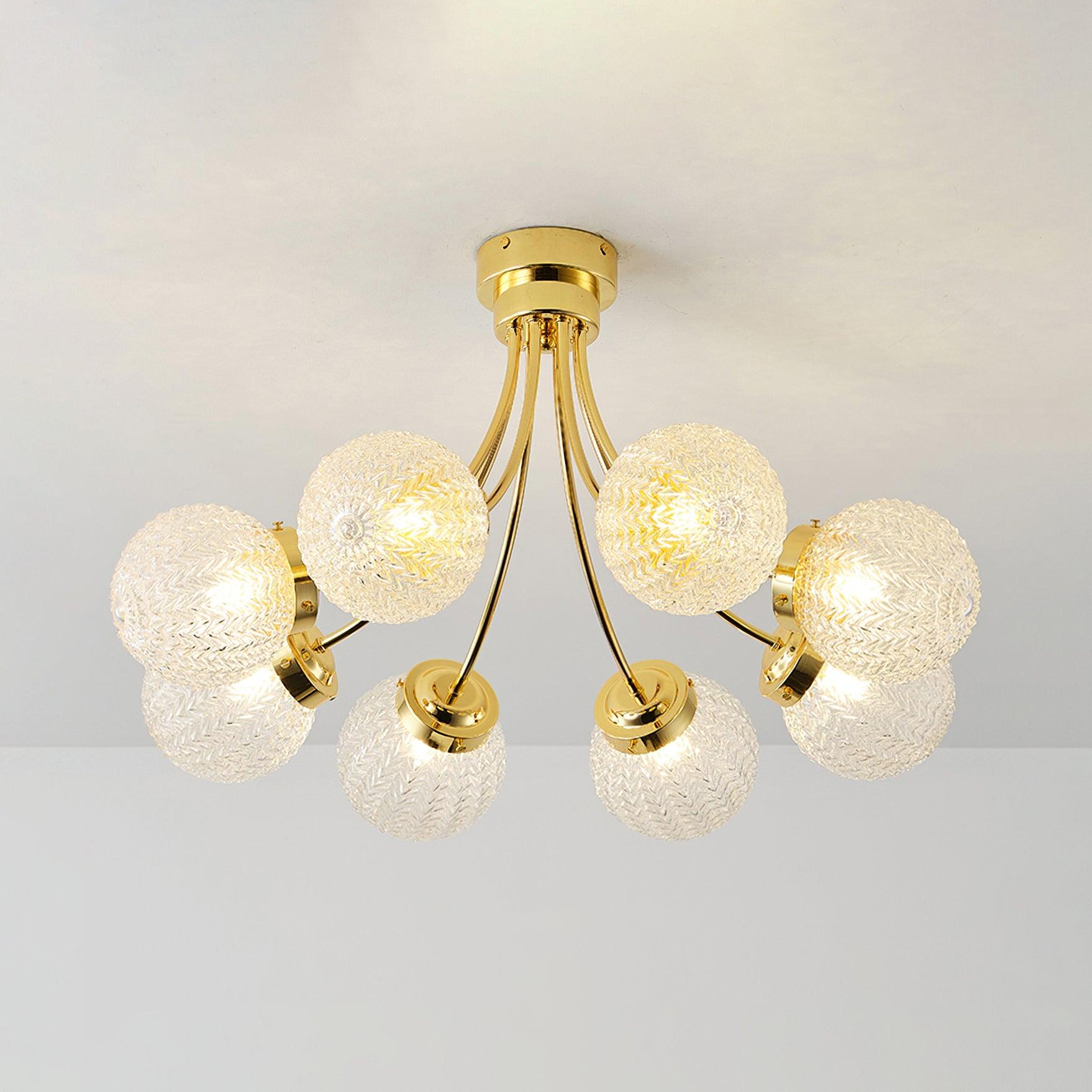 Elegant Carved Glass Flush Mount Ceiling Lamp for Modern Luxury Interiors